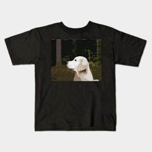 Mymla - Golden Retriever in the woods Kids T-Shirt